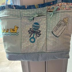 Vintage Diaper Bag, Embroidered Beautiful