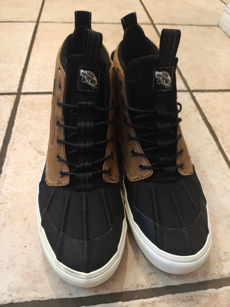 MENS NEW VANS SK8 HI MTE-2  DEL PATO. BLACK KHAKI.  SIZE 13.  ALL WEATHER SHOE