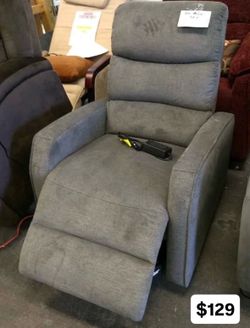 Gray Fabric Electric Recliner