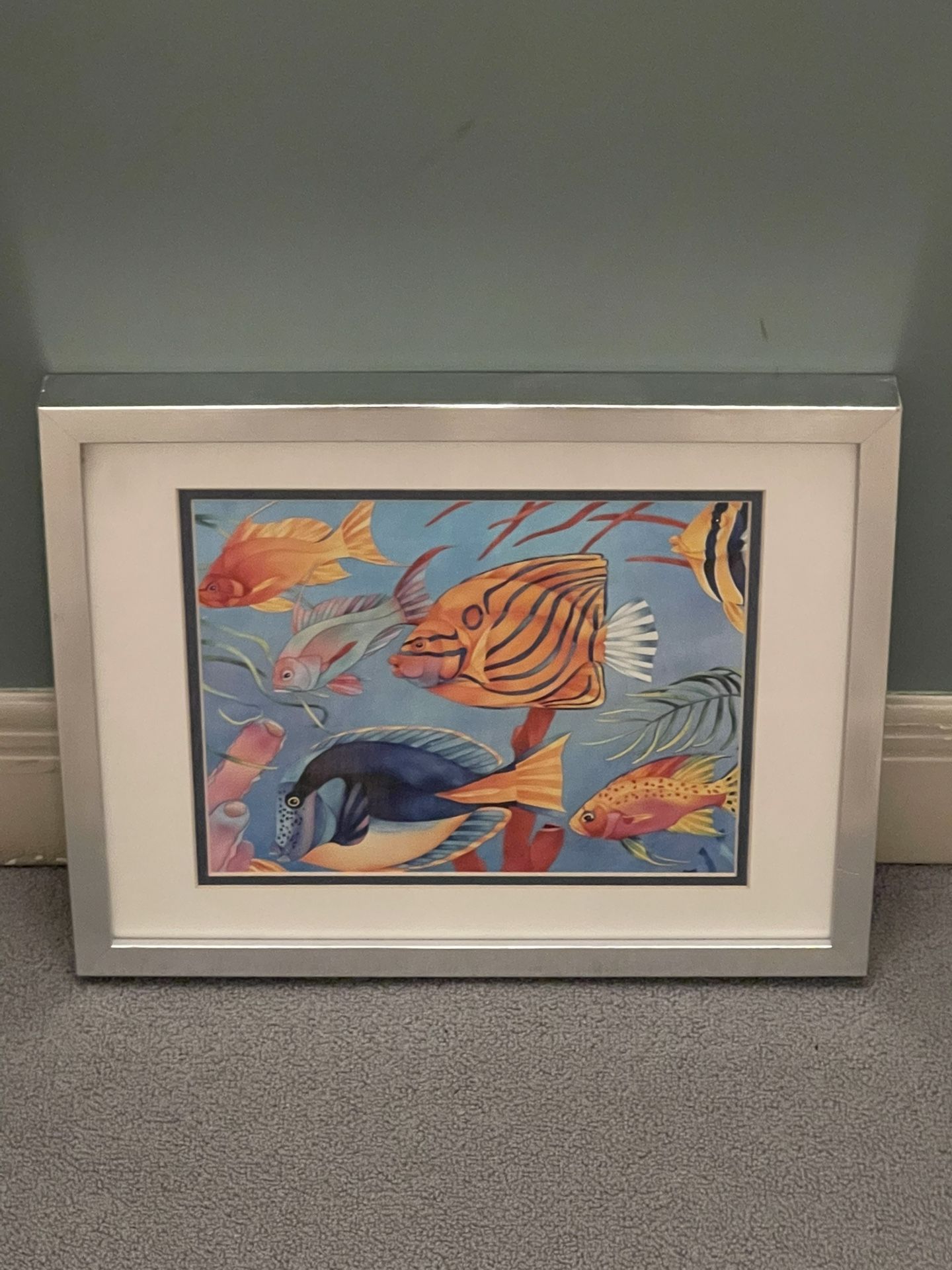 Small Framed WALL ART - GOLDFISH VARIETIES - posted price is firm.