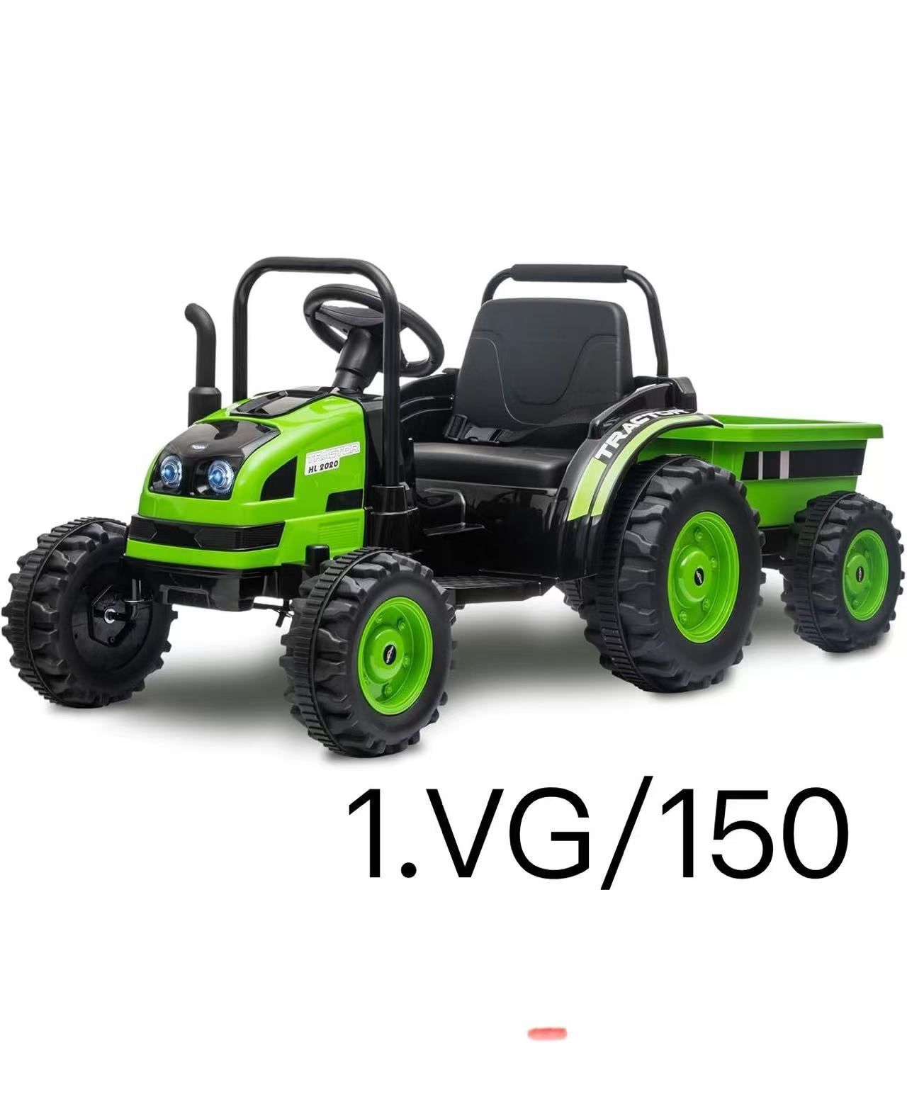 Kids Ride On Tractor with Trailer, 12V Battery Powered Electric Tractor with Remote Control, Music, USB, Led Lights, Audio, Safety Belt, 35W Dual Moto