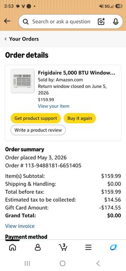 FRIGIDAIRE AC UNIT