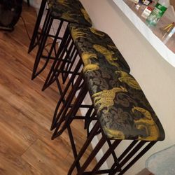 Safari Animal Black & Gold Bar Stools