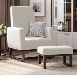 Brand New Biege Rocking Chair With Ottoman Comes In Box(Mecedora Biege Nueva Viene En Caja) 