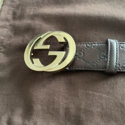 Gucci Belt,  Dark Brown, Size 85, 1 1/2 inches Wide
