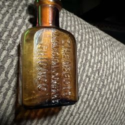 Antique Abbott ALKALOIDAL Co. Medicine Bottle Chicago IL Illinois Amber BIM
