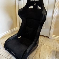 Corbeau FX1 Pro Black Suede Bucket Seat