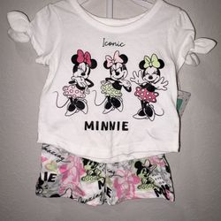 New Disney Baby Girl Short Set 12 Or 18 Months 