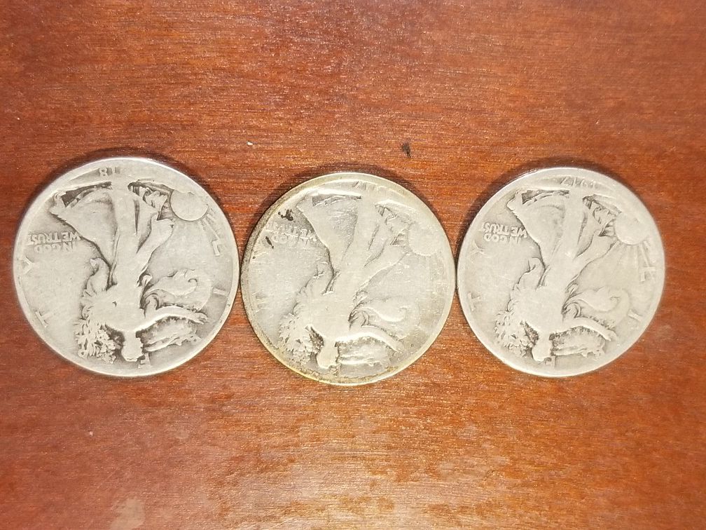 Silver coins 50 cents coins walking liberty