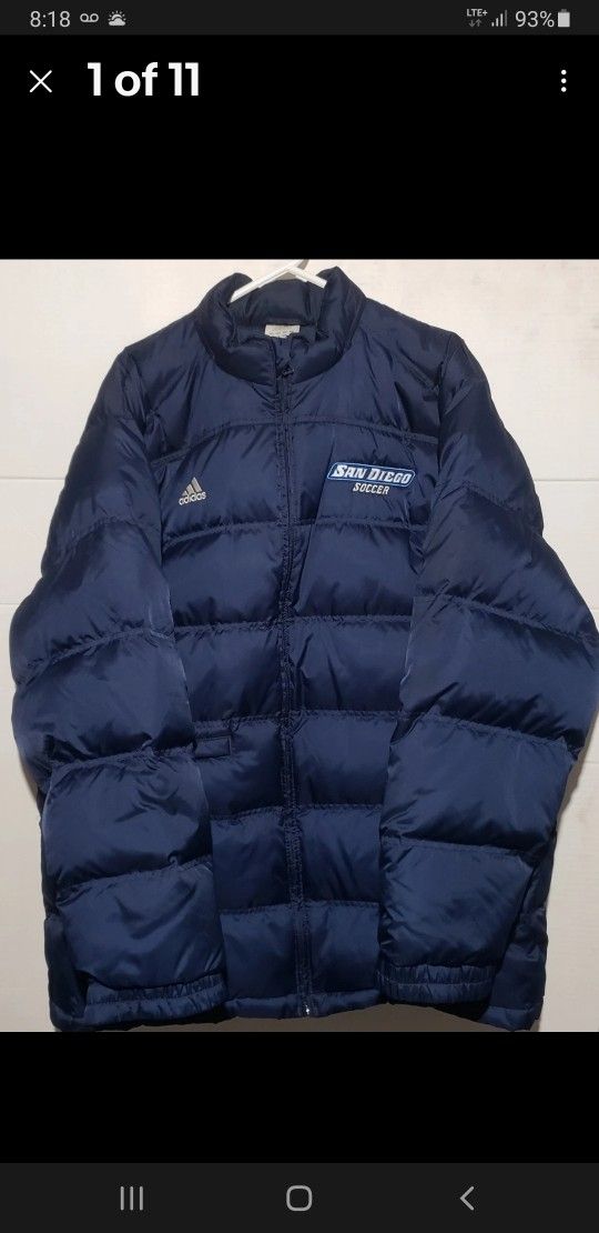 Vintage 2004 Adidas down filed puffer parka soccer jacket mens size L