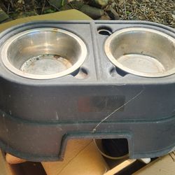 Large Dog Bowls And Stand 