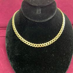 14K Gold Cuban Necklace Length 16: 13.8 Grams 