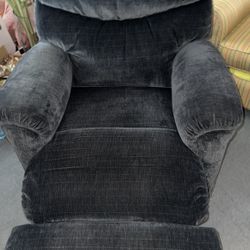 Silver Blue Soft Material Recliner