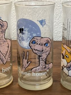 ET Pizza Hut Vintage Collector Set Of 4 Glasses - E.T.