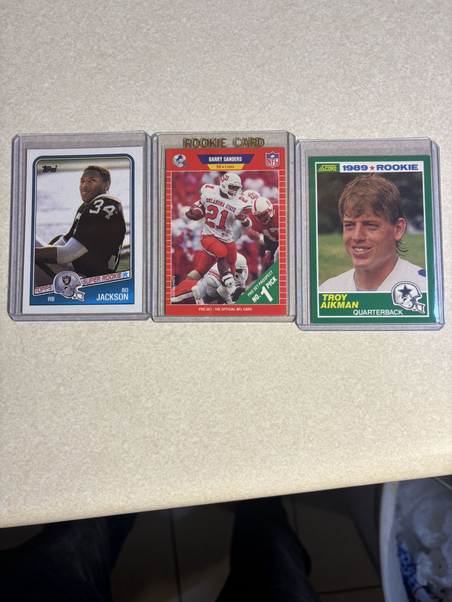 Football rookie card lot bo jackson barry sanders troy aikman