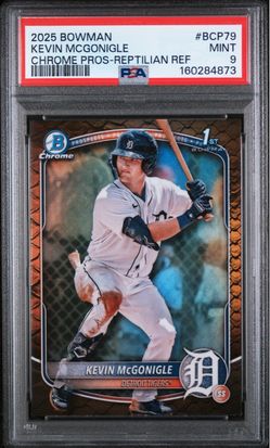 2025 Bowman Chrome Kevin McGonigle Reptilian Refractor PSA 9