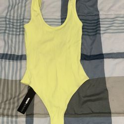 Fashion Nova Bodysuit - Yellow