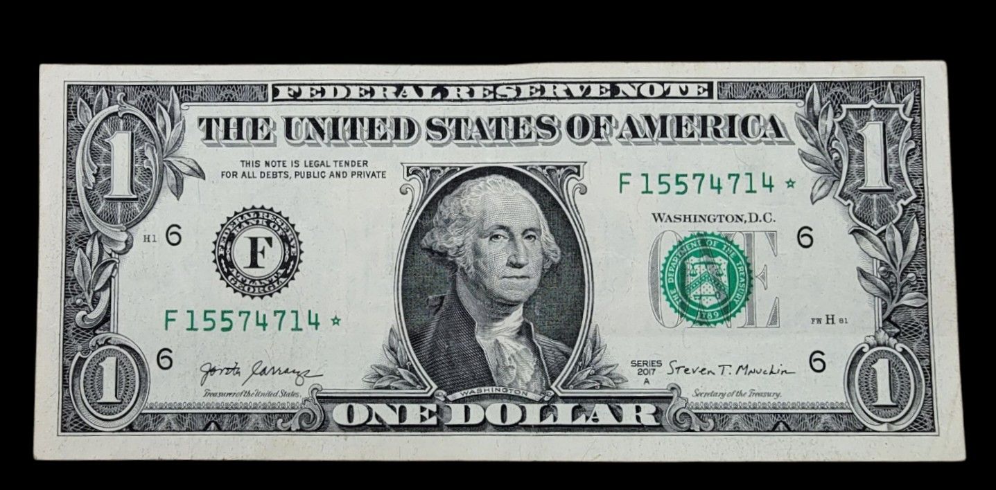 Beautiful One Dollar Bill Series 2017-A With Star (F155-747-14(⭐️) (A#30)