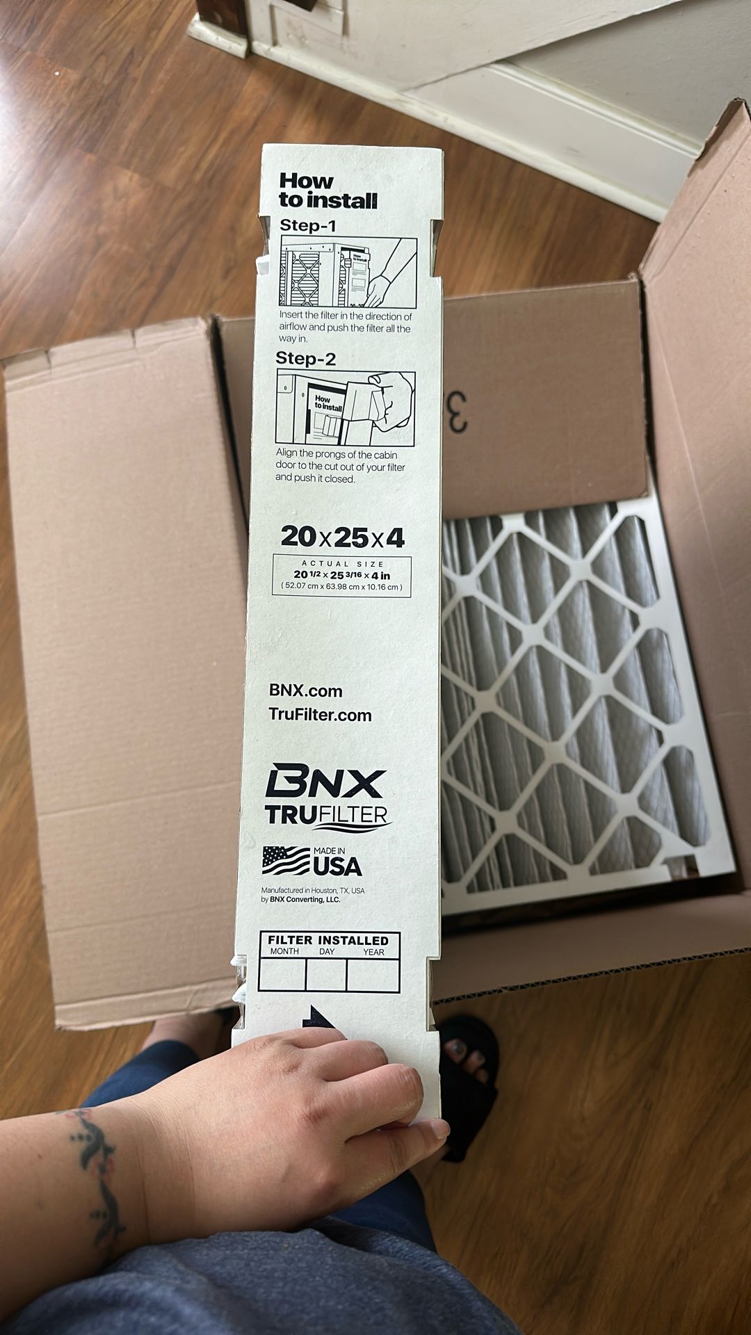 Air filter 20X25X4