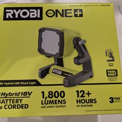 RYOBI 18V ONE+  Hybrid LED Flood Light (PCL630B) - Tool Only - Brand New