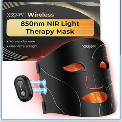 🔥Brand new🔥 Cordless Red Light Therapy for Face, 4 Modes Portable LED Face Mask, 850NM Infrared & Red Light Mask, 10-Min Timer, 272 LED Beads, Recha