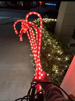 Outdoor Christmas Candy Canes X 6 