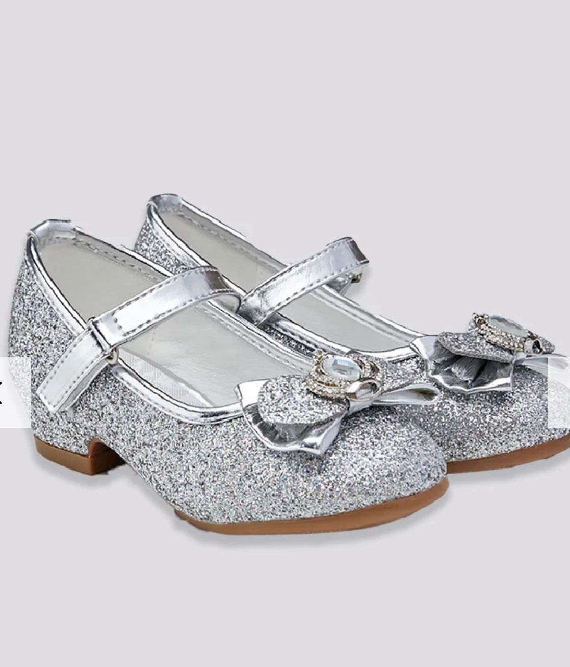 Stelle Girls Crown Silver Glitter Mary Jane Dress Shoes - Toddler size 11