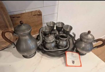 Vintage pewter coffee and tea set