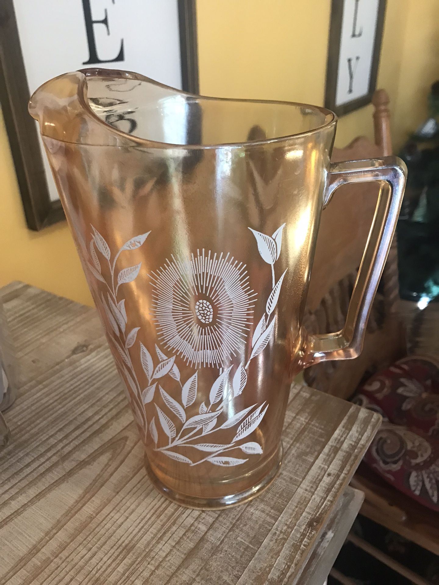 Jeanette Carnival Glass Pitcher