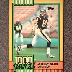 1990 Topps Anthony Miller San Diego Chargers #10 Football Card 1000 Yard Club Collectible Vintage NFL Sports