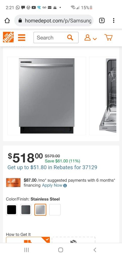 Brand New Samsung Dishwasher 