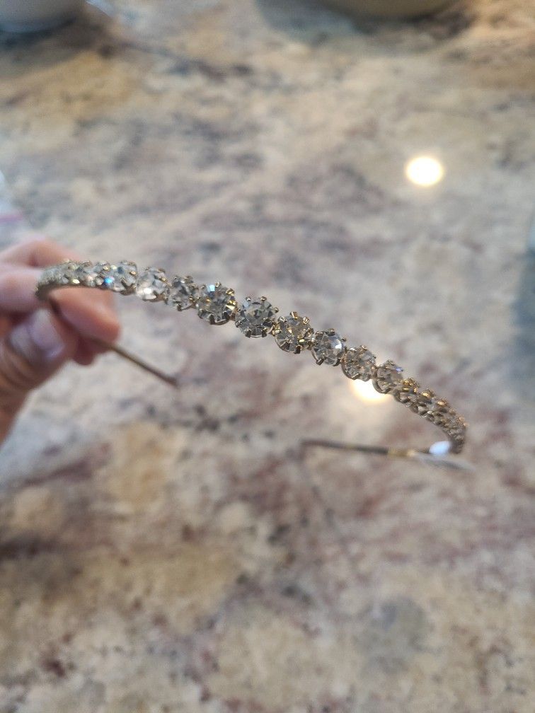 Gold Rhinestones  Hair Band, New Condition With Tag