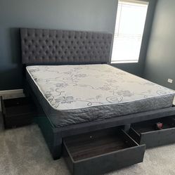 King Bed Frame Grey 