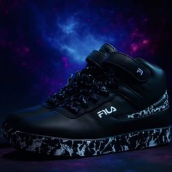 FILA High-Top Sneakers – Black/White Marbled Sole