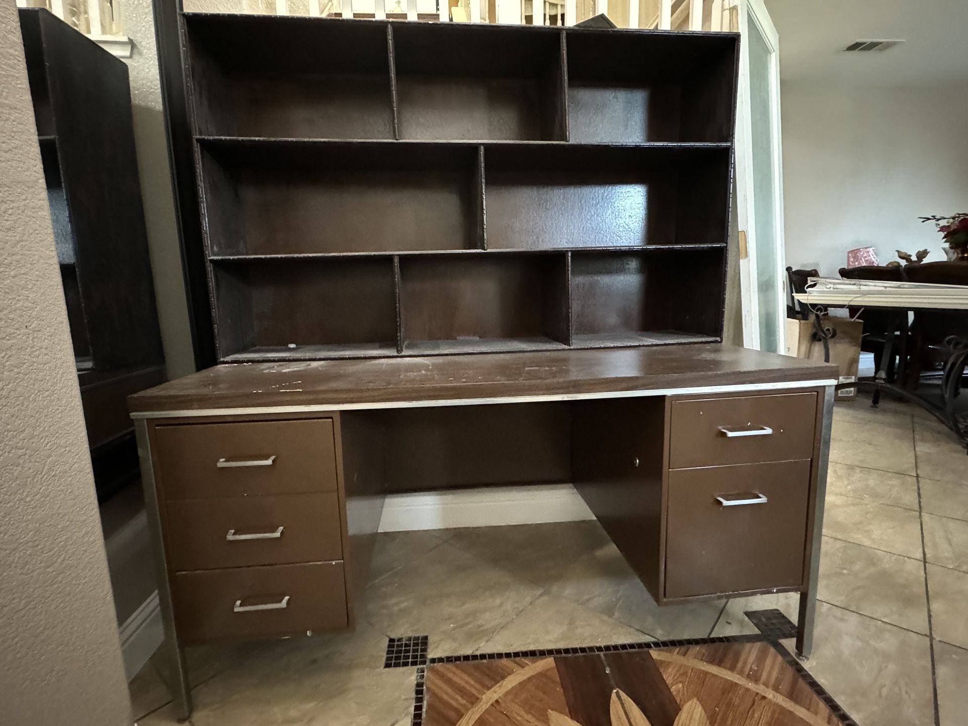 Office Desk With Book Case 