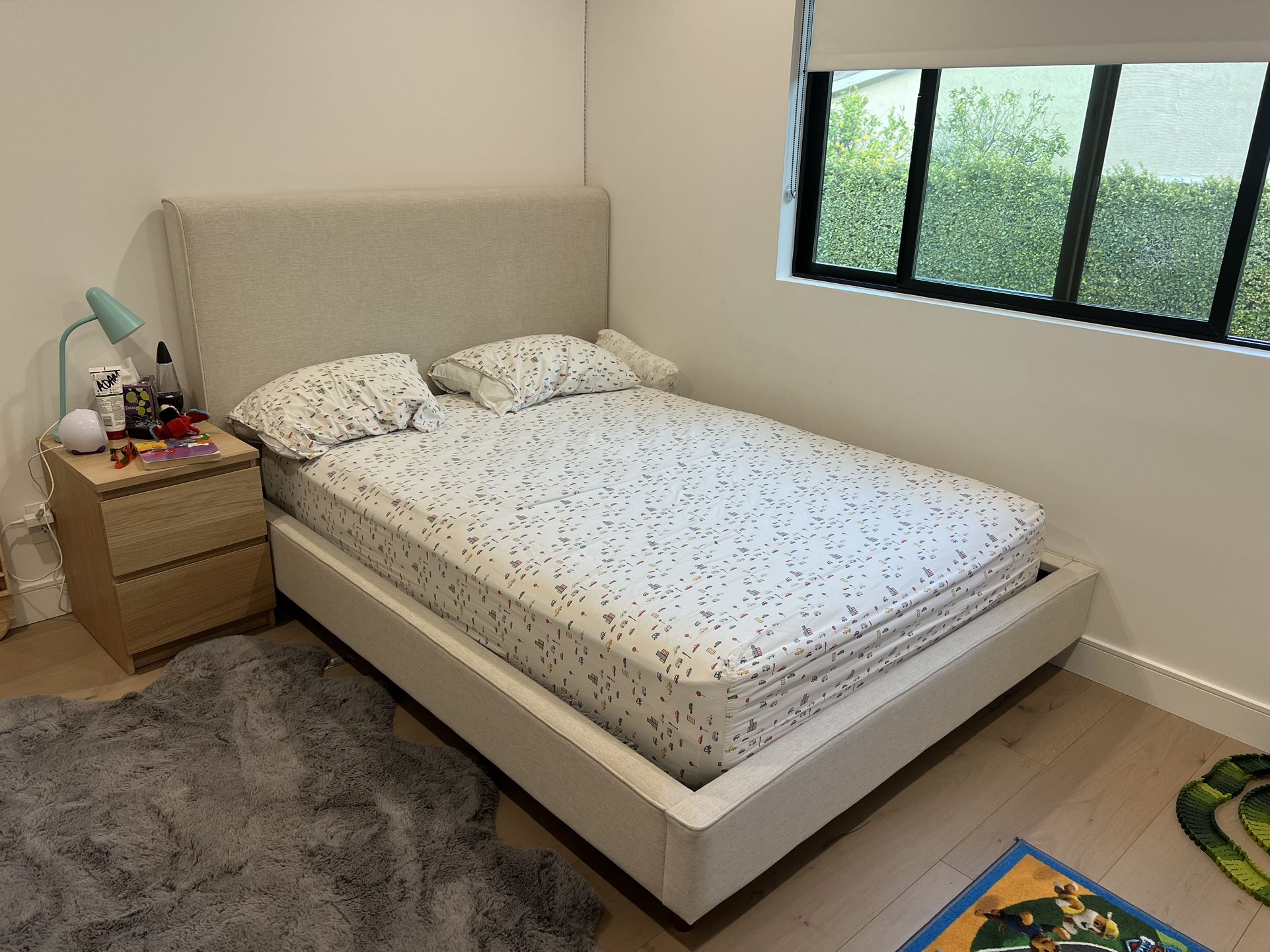 Cream Upholstered Bed Frame- Full