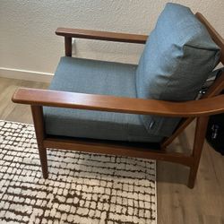 Modern Chair With Hunter Green Cushions