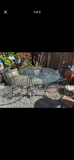 Outside table with two chairs