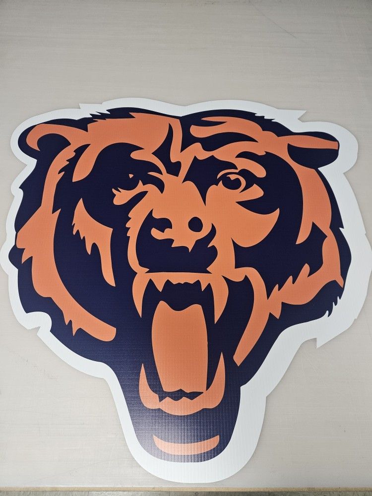 3 Chicago Cutout Coroplast Bears & Fire Logos!