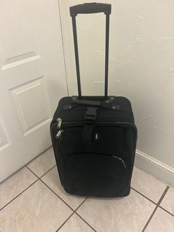 Black Soft-Shell Rolling Carry-On Luggage