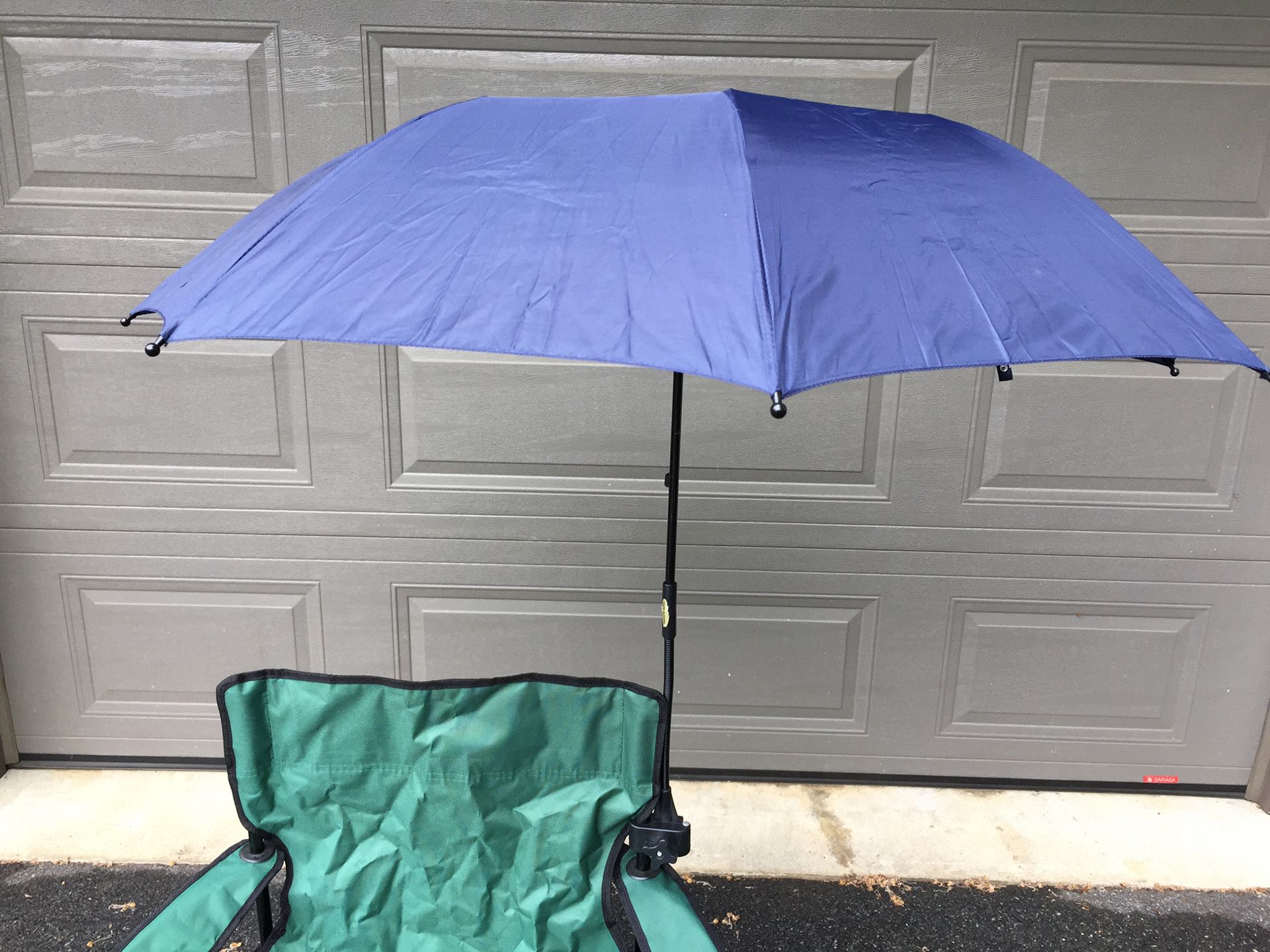 Clamp on umbrella for outdoor chair