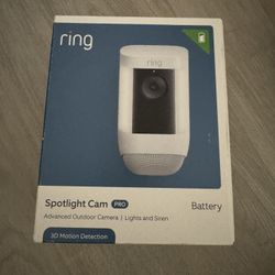 Ring Spotlight Cam Pro, Battery, Advanced 2K Video with advanced features to shine a light on dark areas, White