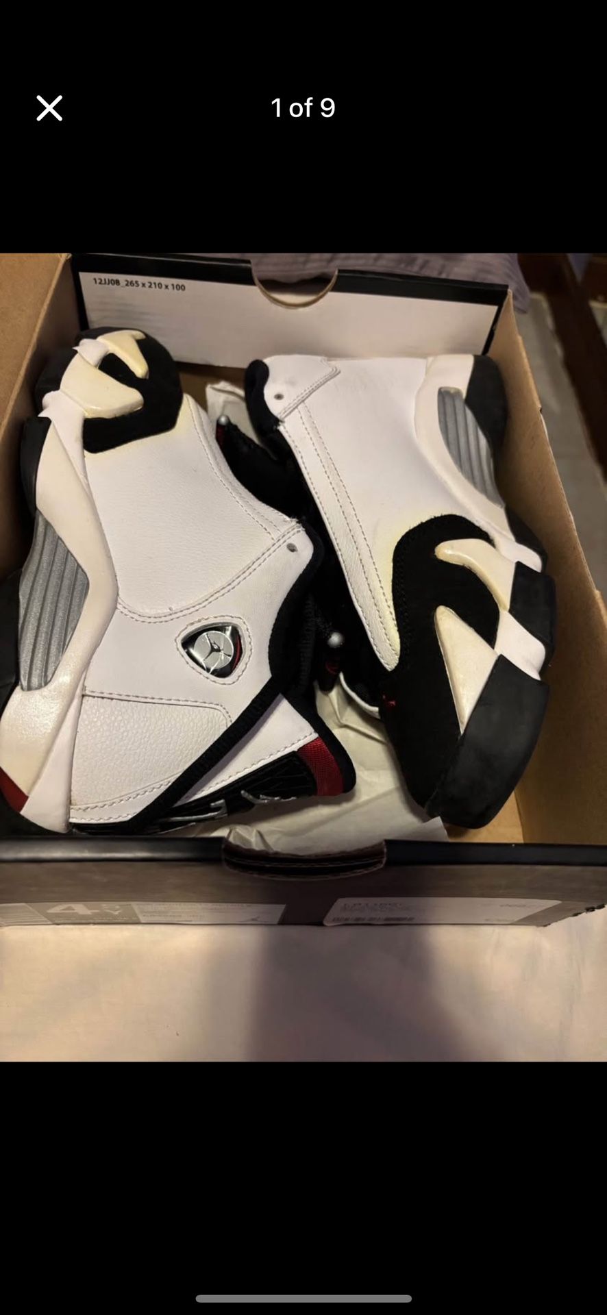 Jordan 14 Black Toe Size 4.5