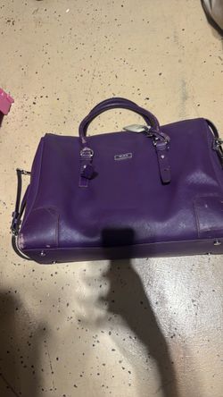 Tumi Purple Leather Satchel Handbag