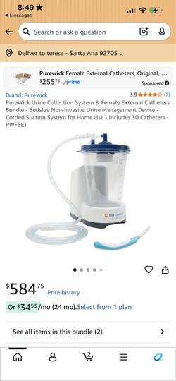 Pure Wieck urine collection system, and female, external catheters