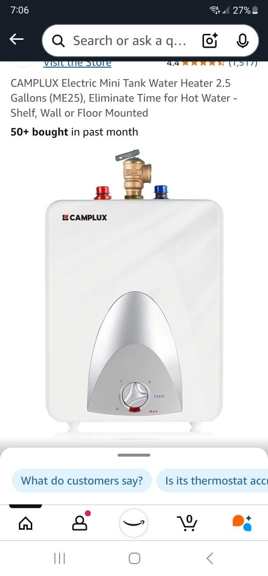 Camplux Mini Electric instant hot water heater - NEW