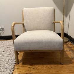 Cream/wood  Accent Chair