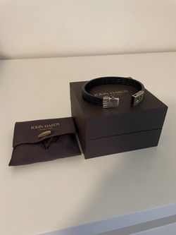 John Hardy Black Rubber Silver Clasp Bracelet