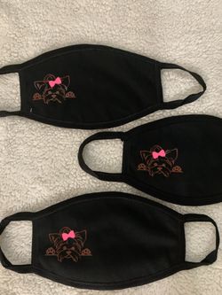 Yorkshire puppy face mask for small face 3 set $8
