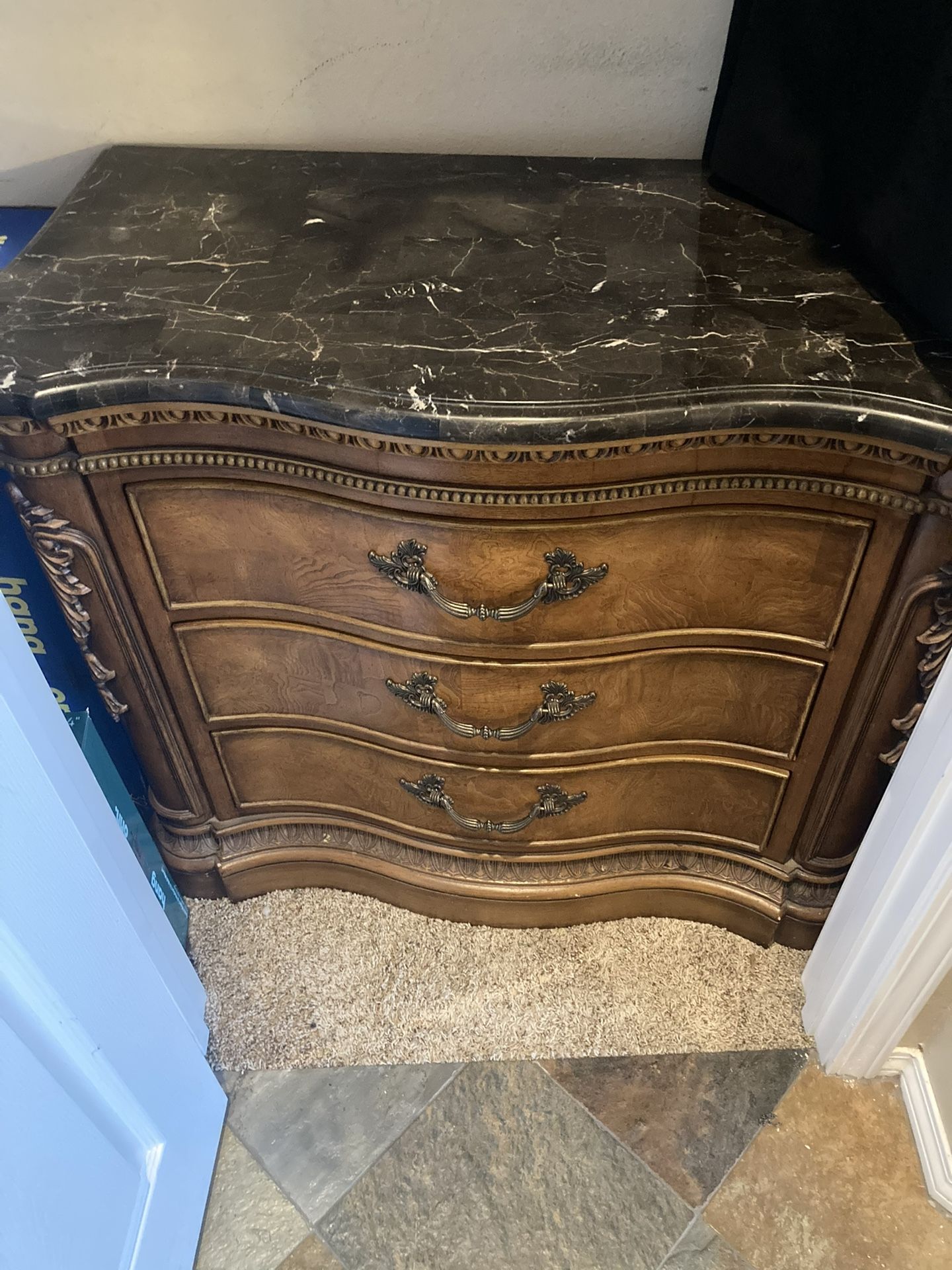 Marble Topped End Table